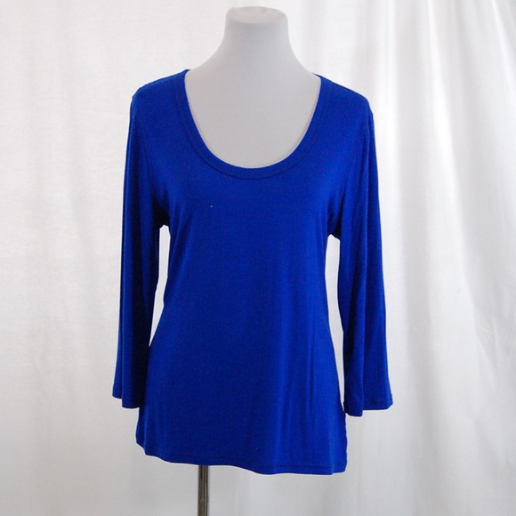 Cupio Tops - Bright Blue Scoopneck Soft Top (NWT)